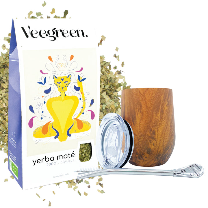 Yerba Mate + scatola di zucca marrone