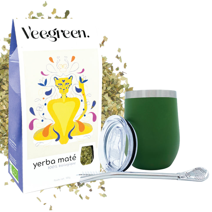 Yerba Mate + scatola di zucca marrone