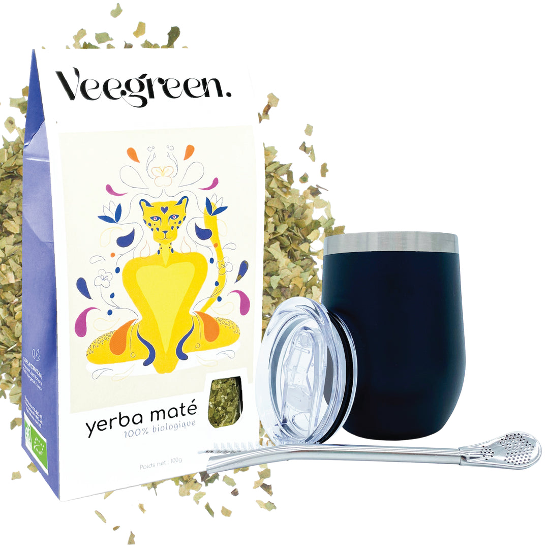 Yerba Mate + scatola di zucca marrone